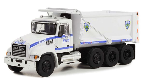 GREEN45160-B - MACK granito Volquete 8x4 2019 NYPD S.D TRUCKS serie bajo blister - 1