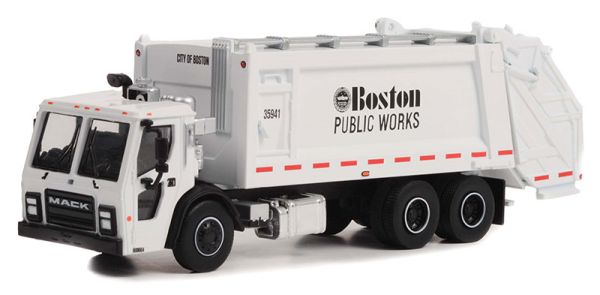 GREEN45160-C - MACK LR camión de basura 6x4 2020 BOSTON público de la serie S.D TRUCKS en blister - 1