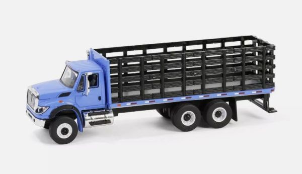 GREEN45190-B - INTERNATIONAL Workstar 6x4 2018 azul con remolque abatible de la gama SD TRUCKS en blister - 1