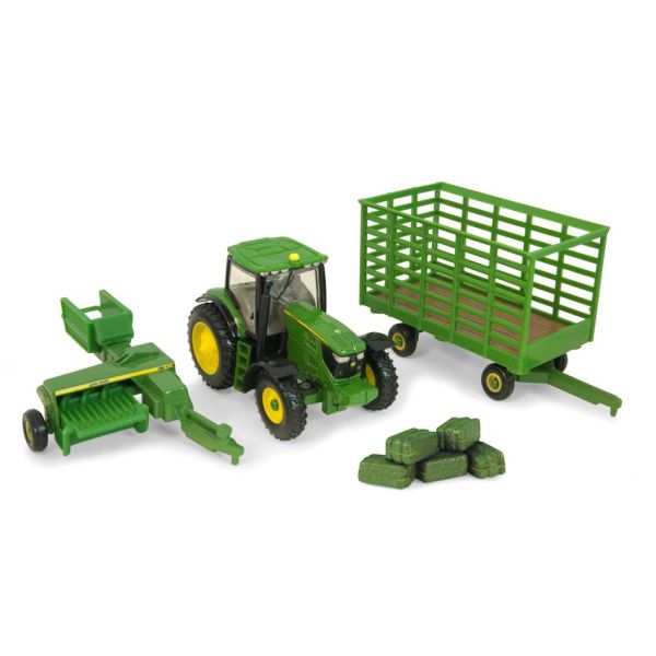 ERT45439 - Paquete de heno JOHN DEERE: empacadora 6210R, carro para 338 pacas y 6 pacas cuadradas pequeñas - 1