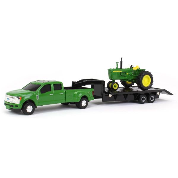 ERT45841 - FORD F-350 con plataforma de cuello de cisne y JOHN DEERE 4020 - 1