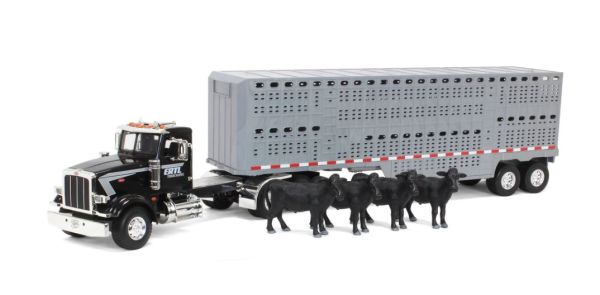 ERT47600 - PERTERBILT 367 con camión de ganado y 4 vacas ERTL - 1