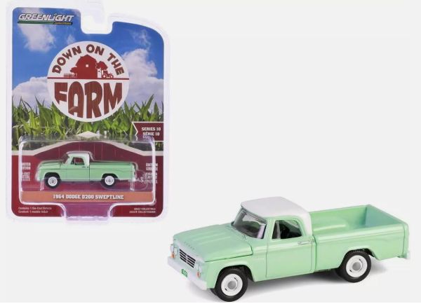 GREEN48100-B - DODGE D200 Sweptline 1964 verde de la serie 10 de DOWN ON THE FARM en blister - 1