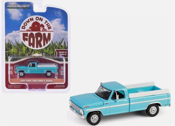 GREEN48100-C - FORD F250 Farm & Ranch 1969 azul de la serie DOWN ON THE FARM 10 en blister - 1