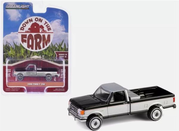 GREEN48100-E - FORD F-250 1990 negro y gris de DOWN ON THE FARM serie 10 en blister - 1