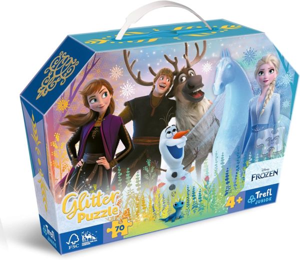 TRF53018 - DISNEY Snow Queen Puzzle de purpurina de 70 piezas - 1