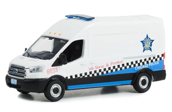 GREEN53050-B - 2019 FORD Transit LWB techo alto Policía de Chicago en blister - 1