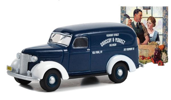 GREEN54080-A - CHEVROLET Panel Truck 1939 GROCERY & MARKET de la serie NORMAN ROCKWELL en blister - 1