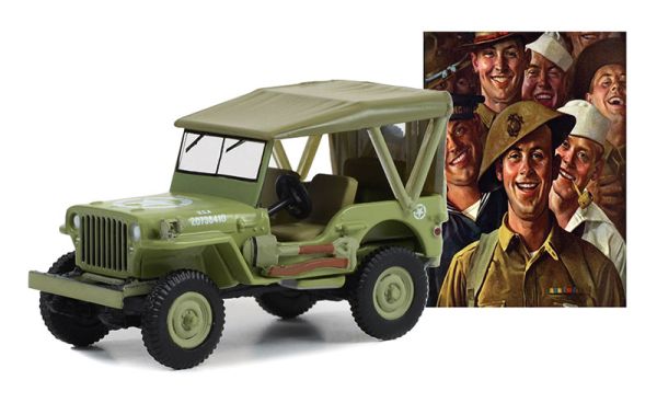 GREEN54080-B - Willys MB JEEP 1945 U.S. Army de la serie NORMAN ROCKWELL en blister - 1