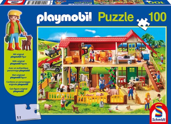 SCM56163 - Puzzle Granja PLAYMOBIL 100 Piezas con Figura - 1