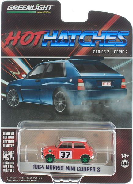 GREEN63020-AVERT - MINI COOPER Morris 1964 #37 llantas verdes 1964 de la serie HOT HATCHES en blister - 1