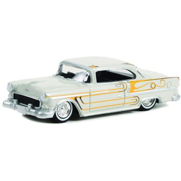 GREEN63030-A - CHEVROLET Bel Air 1955 California Lowriders en gris claro metalizado y oro vendido en blister - 1