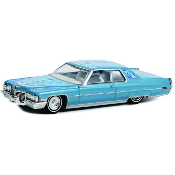 GREEN63030-E - CADILLAC Coupe Deville 1972 California Lowriders azul metalizado se vende bajo blister - 1