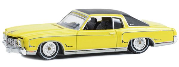 GREEN63040-C - CHEVROLET Monte Carlo amarillo 1971 de la serie CALIFORNIA LOWRIDERS en blister - 1