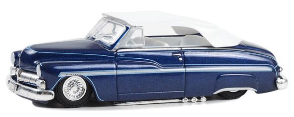 GREEN63050-B - MERCURY Eight Chopped Top descapotable 1950 Azul y blanco de la serie CALIFORNIA LOWRIDERS en blister - 1