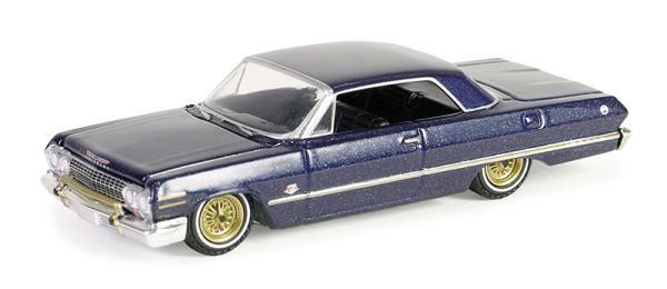 GREEN63060-C - CHEVROLET Impala 1963 azul de la serie CALIFORNIA LOWRIDERS bajo blister - 1