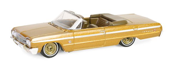 GREEN63060-D - CHEVROLET Impala 1964 cabriolet Oro de la serie CALIFORNIA LOWRIDERS en blister - 1