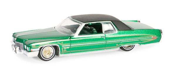 GREEN63060-E - CADILLAC coupé Deville Verde 1971 de la serie CALIFORNIA LOWRIDERS, en blister - 1