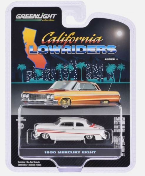 GREEN63070-B - MERCURY Eight 1950 blanco de la serie CALIFORNIA LOWRIDERS en blister - 1