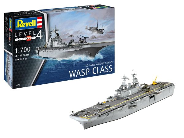 REV65178 - Portaaviones de asalto USS WASP CLASS con pintura para montar - 1