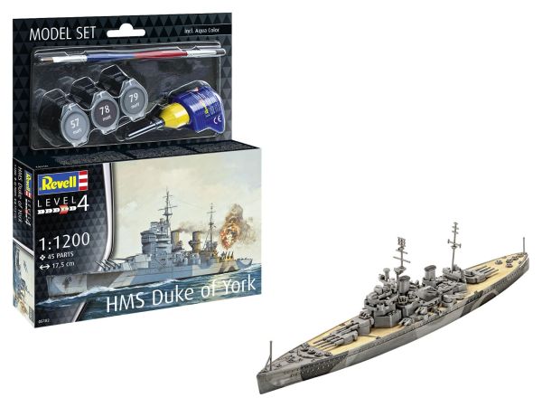 REV65182 - JUEGO DE MODELOS - Acorazado HMS Duke of York con pintura para montar - 1