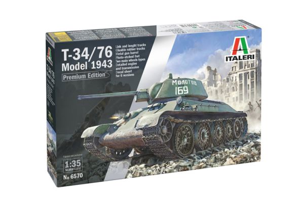 ITA6570 - Tanque T-34/76 Mod.43 para ensamblar y pintar - 1