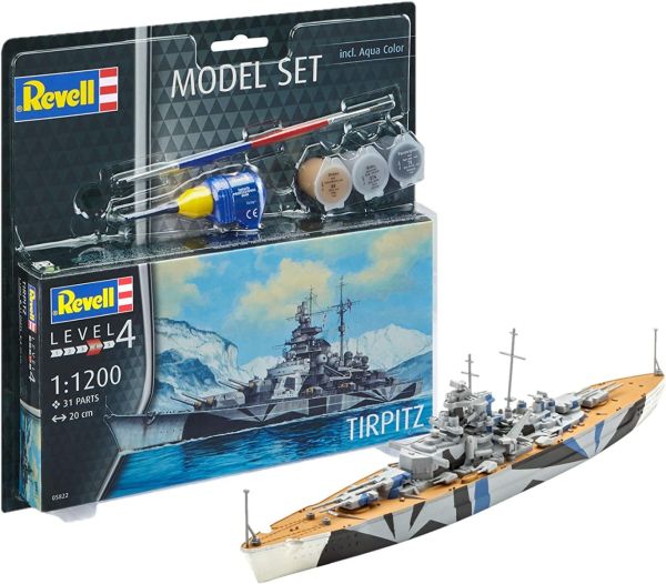 REV65822 - JUEGO DE MODELOS - TIRPITZ Barco con pintura para montar - 1