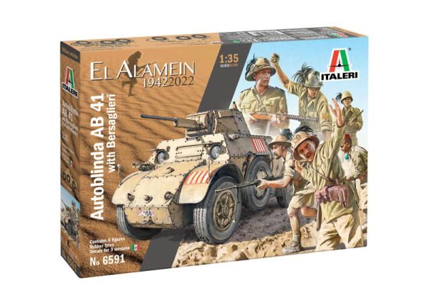 ITA6591 - Modelo de Autoblinda AB 41 con Bersaglieri El Alamein para montar y pintar - 1