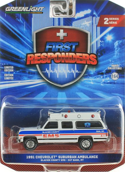 GREEN67060-B - CHEVROLET Suburban 1991 Ambulancia Montana de la serie FIRST RESPONDERS en blister - 1