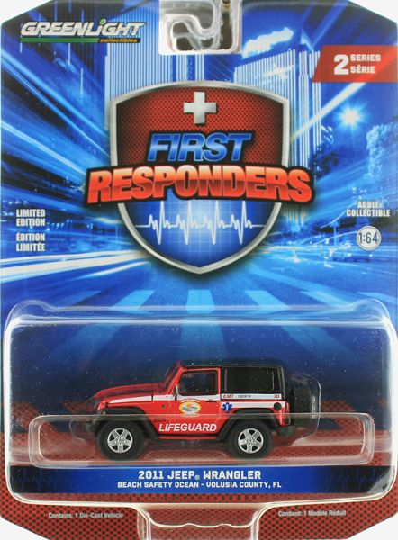 GREEN67060-E - JEEP Wrangler 2011 Beach Safety Ocean de la serie FIRST RESPONDERS en blister - 1