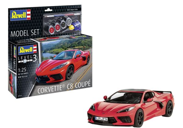 REV67714 - JUEGO DE MODELOS - CORVETTE C8 Coupé con pintura para montar - 1