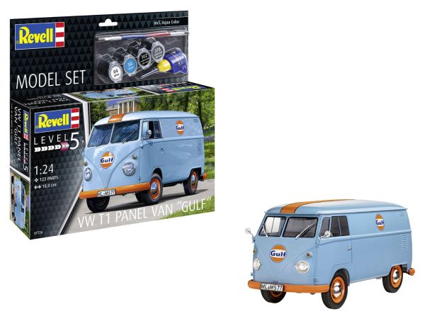 REV67726 - JUEGO DE MODELOS VOLKSWAGEN Tipo 1 furgoneta GULF con pintura para montar - 1