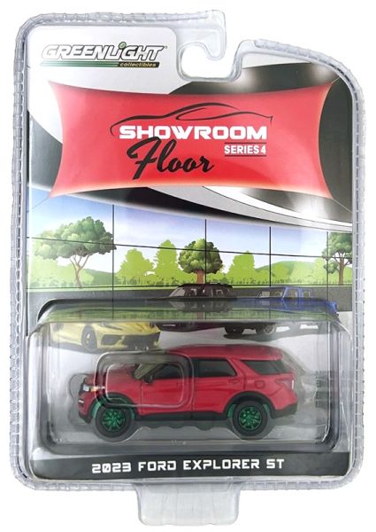 GREEN68040-C_VERT - FORD Explorer ST 2023 Rojo con ruedas verdes SHOWROOM FLOOR en blister - 1