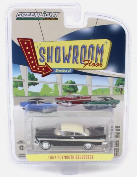 GREEN68060-A - PLYMOUTH Belvedere 1957 Negro de la serie SHOWROOM FLOOR en blister - 1