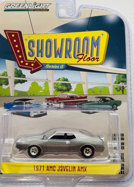 GREEN68060-B_GRIS - AMC Javelin AMX 1971 Plata de la serie SHOWROOM FLOOR en blister - 1