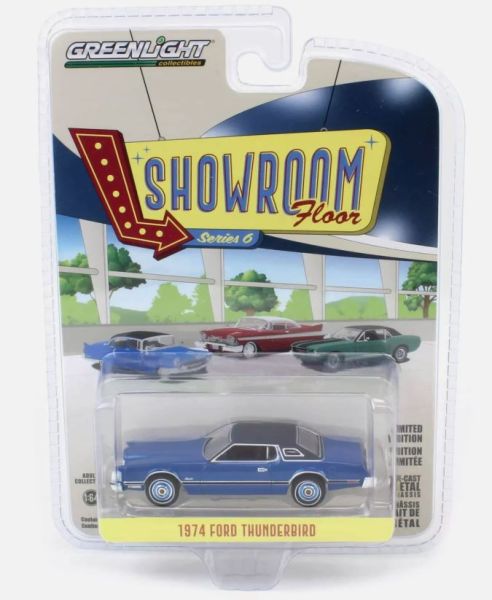 GREEN68060-C - FORD Thunderbird 1974 azul de la serie SHOWROOM FLOOR en blister - 1