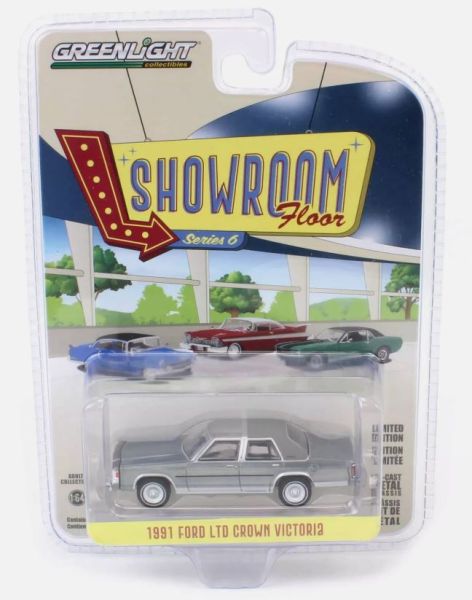 GREEN68060-F - FORD LTD Crown Victoria 1991 gris de la serie SHOWROOM FLOOR en blister - 1