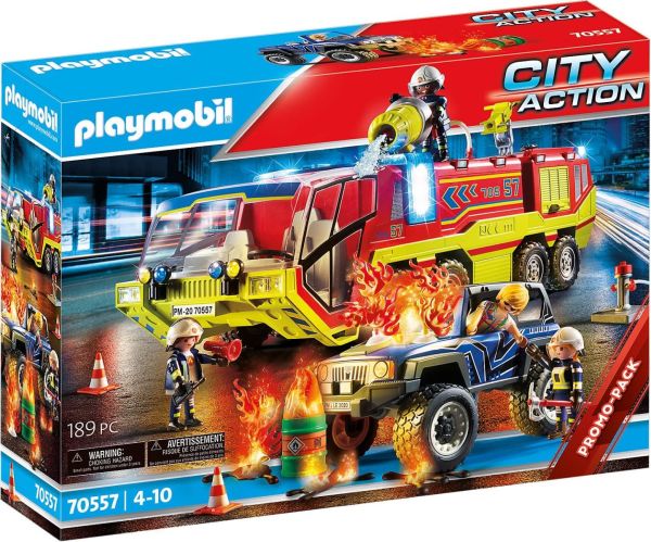 PLAY70557 - Camión de bomberos y vehículo en llamas - 1