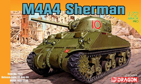 DRA7311 - Tanque medio SHERMAN M4A4 para montar y pintar - 1