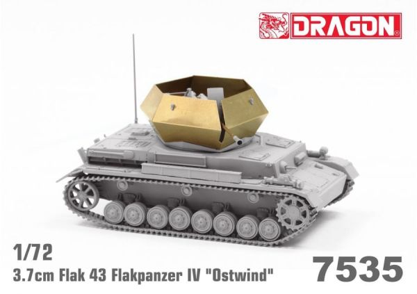 DRA7535 - Tanque antiaéreo FLAKPANZER IV Ostwind 3,7cm FlaK para montar y pintar - 1