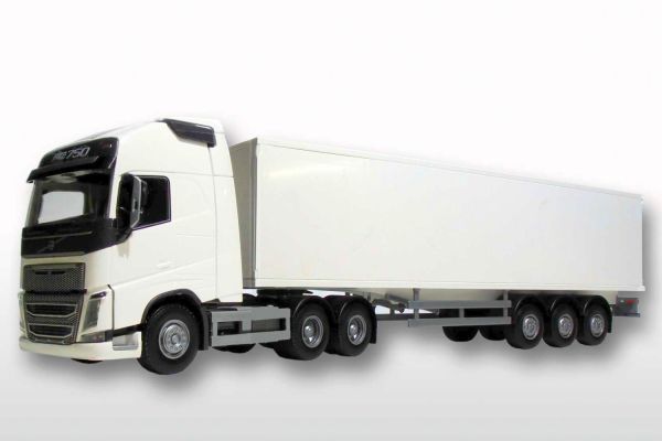 EMEK81232 - VOLVO FH04 6x4 blanco con remolque de 3 ejes - 1