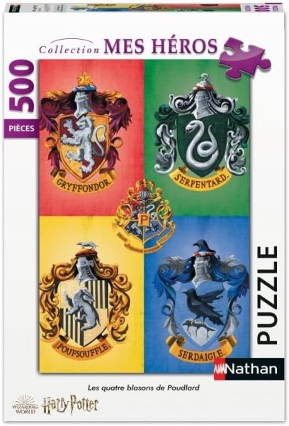 NAT871162 - Puzzle 500 piezas HARRY POTTER - Los 4 escudos de Hogwarts - 1