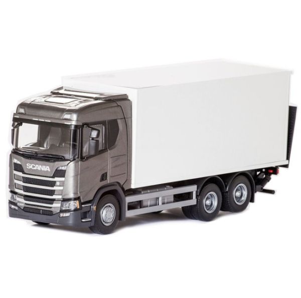 EMEK89603 - SCANIA CR 6x4 gris metálico con caja y portón trasero - 1