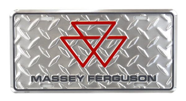 96124 - MASSEY FERGUSON Placa de metal plateada - 30 x 15 cm - 1