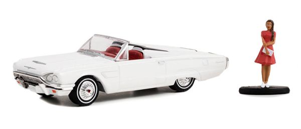 GREEN97140-B - FORD Thunderbird descapotable 1965 Blanco con mujer vestida de la serie THE HOBBY SHOP en blister - 1