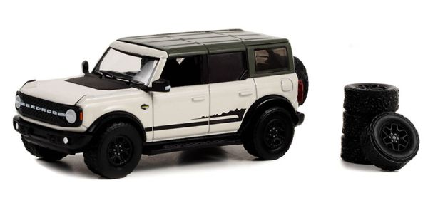 GREEN97140-E - FORD Bronco Wildtrak 2021 blanco con ruedas de repuesto de THE HOBBY SHOP en blister - 1