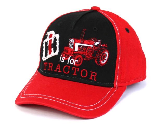 A1610-TOD - Gorra infantil roja y negra IH is for Tractor - 1