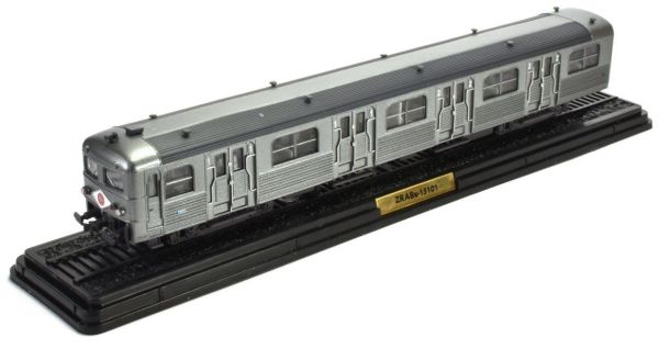 ATL2434009 - Remolque extremo ZRABx-15101 de acero inoxidable gris de primera y segunda clase para máquina autopropulsada Tipo ZBD-5101 SNCF de la serie Les Autophériques des Réseaux Français no funcional - 1