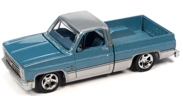 AW64402B-D - CHEVY Silverado Fleeside 1985 azul y gris – En blister - 1