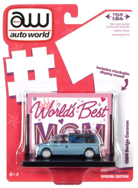 AMMAWAC017-A - DODGE Caravan 1984 azul WORLD'S BEST MOM en blister - 1